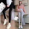 Adjustable High-Waist Maternity Support Pants - Slim Stretch, Solid Colors, Spring/Autumn 2023