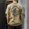 Men Crew Neck Vintage Motorcycle Graphic Short Sleeve Casual Cotton T-shirt