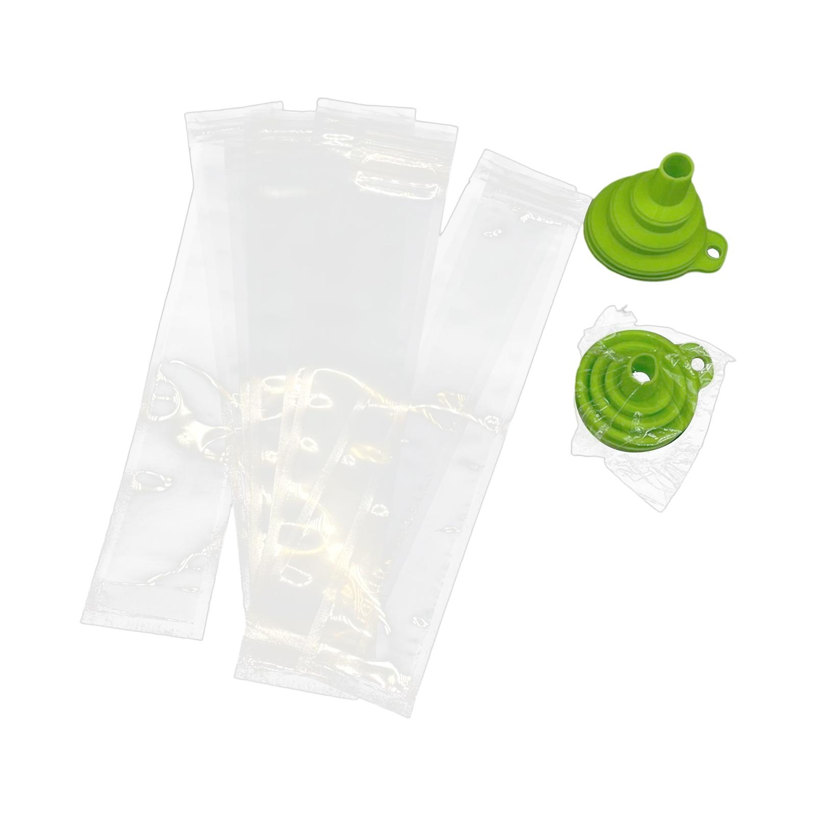 

Reusable Thickened Ice Pop Bags with Leakproof Seal and Silicone Funnel for Homemade Frozen Ice Treats Safe BPA Free Material Set One Size