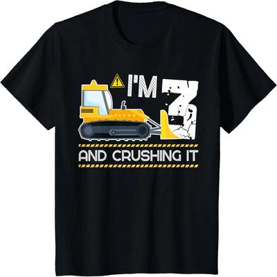 T-shirt pour garçon 3ème anniversaire Camion de chantier Pelleteuse 3 ans