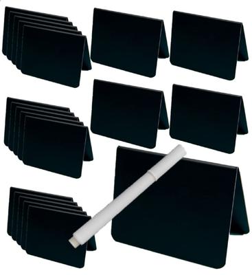 Mini Tabletop Message Boards, Black, 10cm W X 7.6cm H X 6cm D, Set of 20, V-Shaped, Bright Black