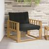 Outdoor Sofa Set Solid Acacia Wood and Textilene White