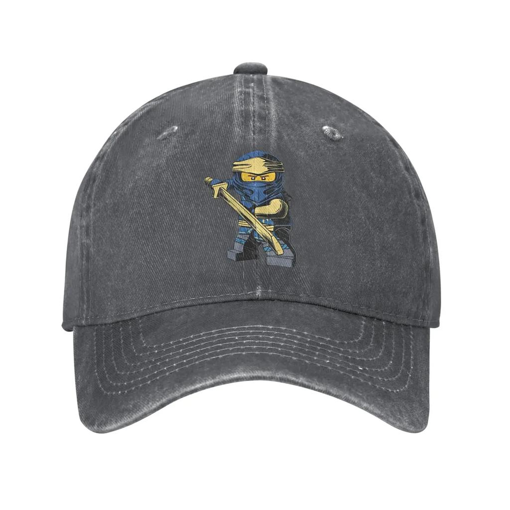 N-Ninjagos Anime Spel Tecknad Baseballkeps Vintage Sliten Denim Snapback-hatt Unisex Utomhus Träning Ostrukturerade Mjuka Hattar