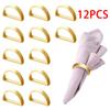 12Pcs Zinc Alloy Napkin Ring D-shaped Gold Napkin Rings Holder Wedding Banquet Birthday Party Dinnig Table Decoration
