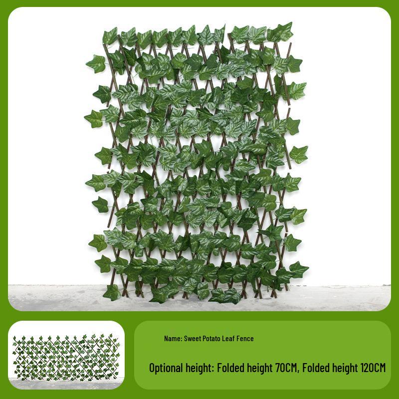 Expandable Pastoral Ivy Leaf Fence: Outdoor Green Hedge for Garden or Courtyard Decoration