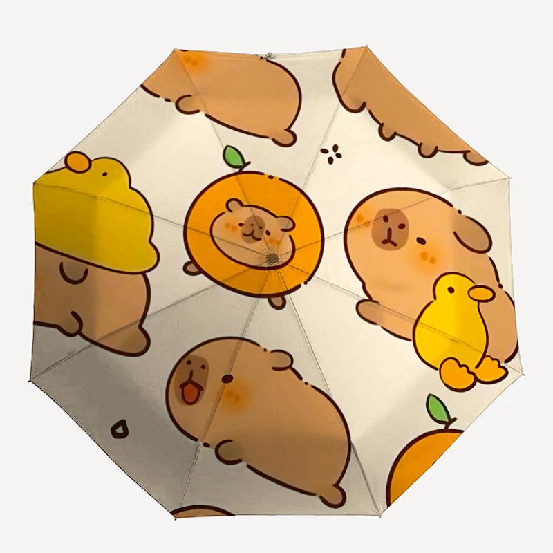 

1pc Cute Capybara Fashionable Automatic Opening/Closing Folding Umbrella with 8 Bones, Windproof Portable, Daily Use57