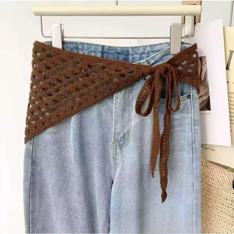 Display Temperament Tassel Line Hook Fart Curtain Hollow Design Fashionable Versatile Spice Girl with Straps Outside