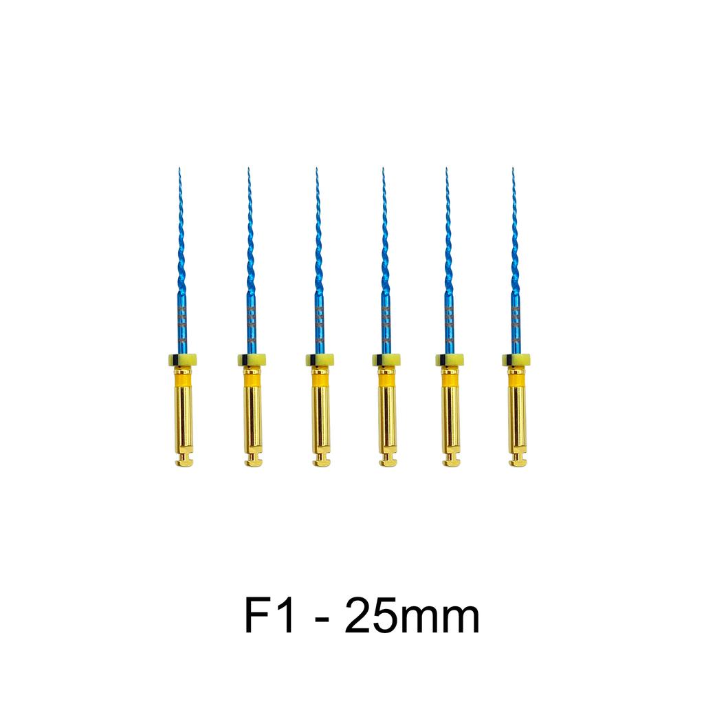 6Pcs Dental Heat Activated Canal Root Files Super File Bluesx-F3 25Mm Dentist Tools Can Bend For Preparing Root Canal Treatment
