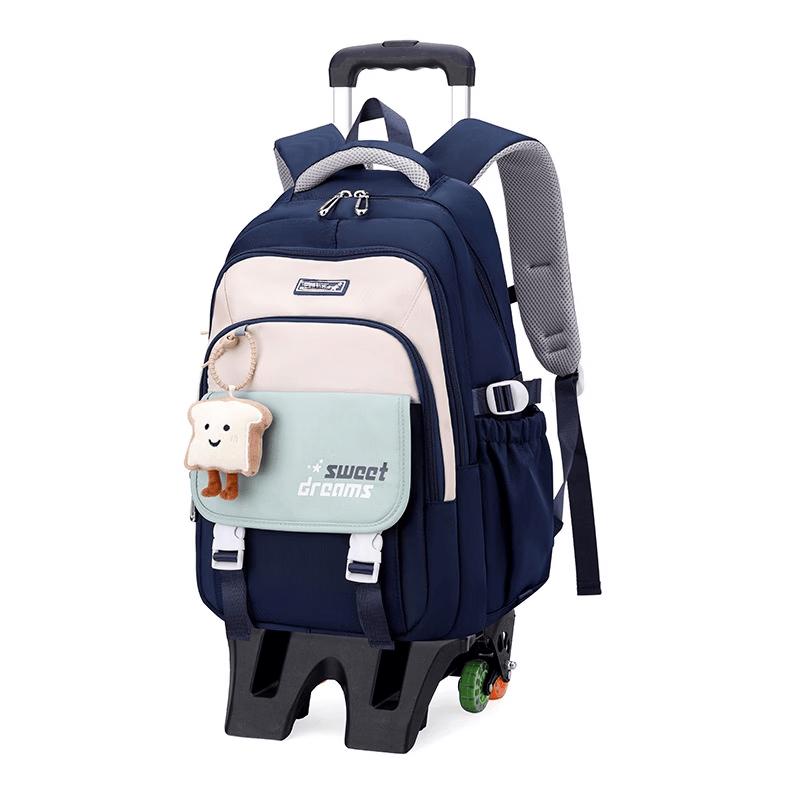 Kids' Waterproof Stair-Climbing Rolling School Backpack
