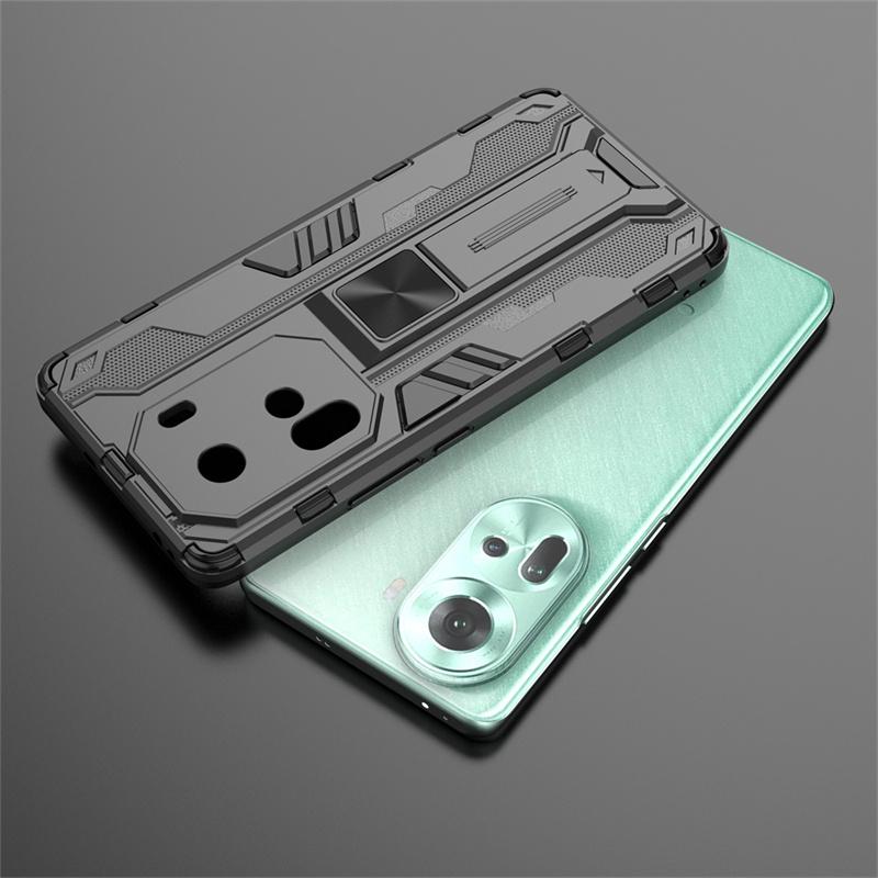 For OPPO Reno 11 5G Case Car Magnetic Holder Stand Armor Funda For OPPO Reno11 5G 6.7" CPH2599 Camera Protect Hard PC Back Cover