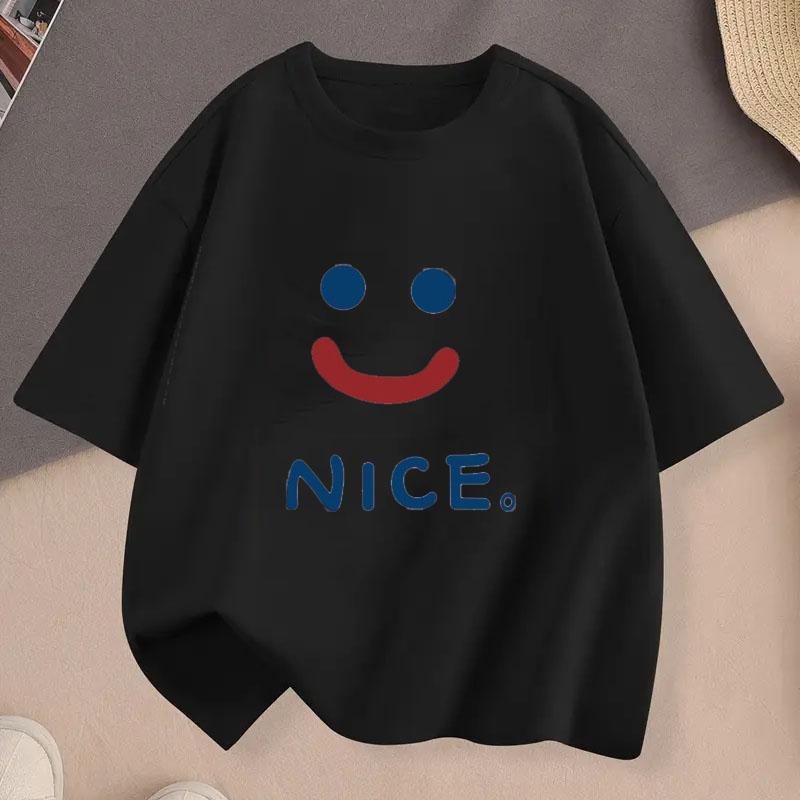 

Kids Cheerful Smiling Cartoon Printed T-Shirt Summer Casual Fashion CuteTop Boy Girl Loose Breathable Short Sleeves T-shirt 100cm чорний