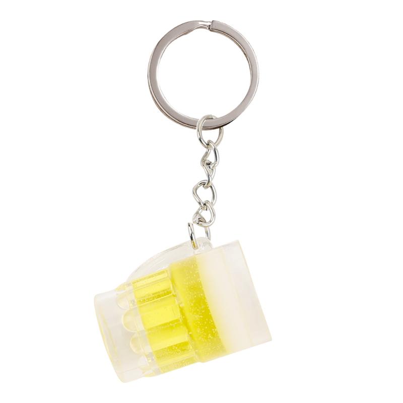 Simulation Beer mug keychain Men Women Couple Resin Simulation Food Handicraft Key Chain Bag Pendant Jewelry Accessories Gift