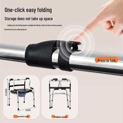 Elderly Walker & Seat: Pushable Mobility Aid with Built-in Seat for Rehabilitation and Support