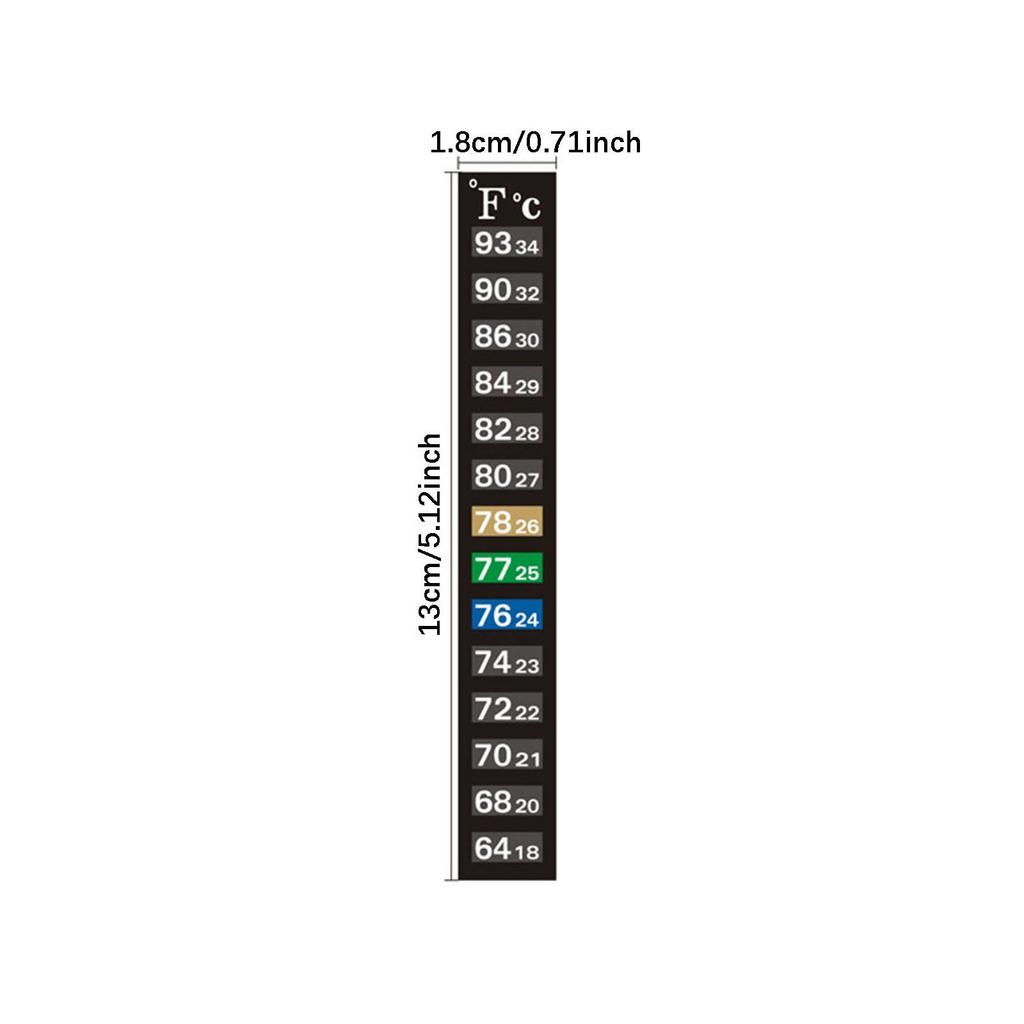 Fish Tank Thermometer Stickers Easy Read Color Changing Temperature Decals for Aquarium Heating Cooling Control Accessories