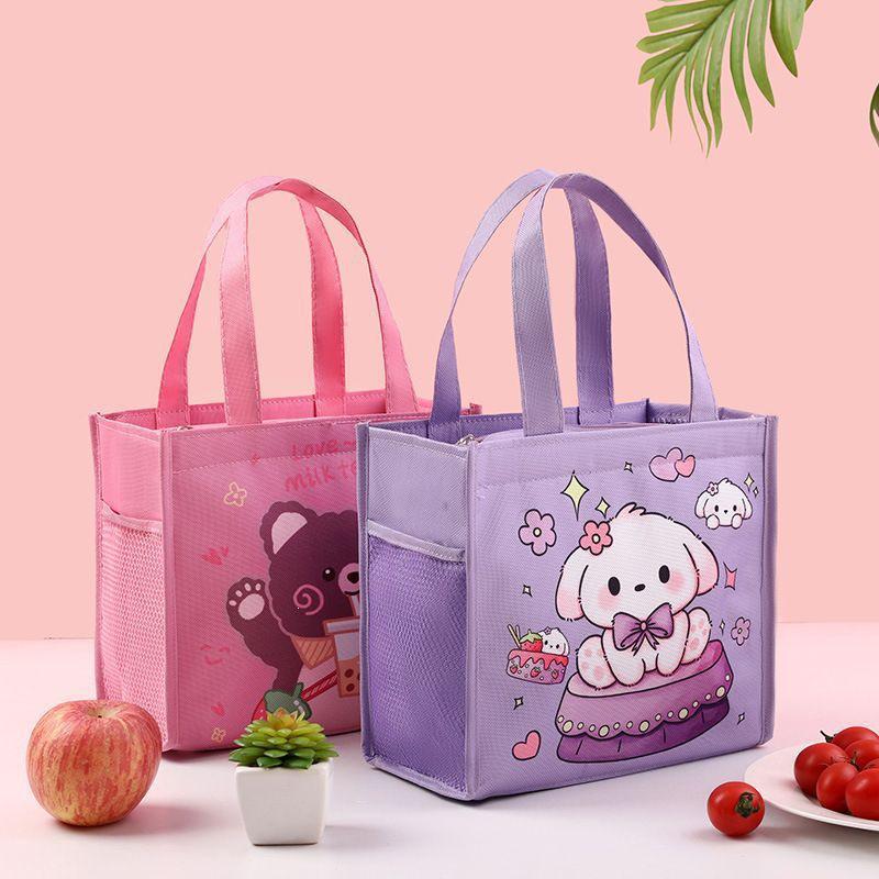 Insulated Bento Lunch Bag - Waterproof Meal Carrier with Aluminum Foil Lining for Students and Office Workers