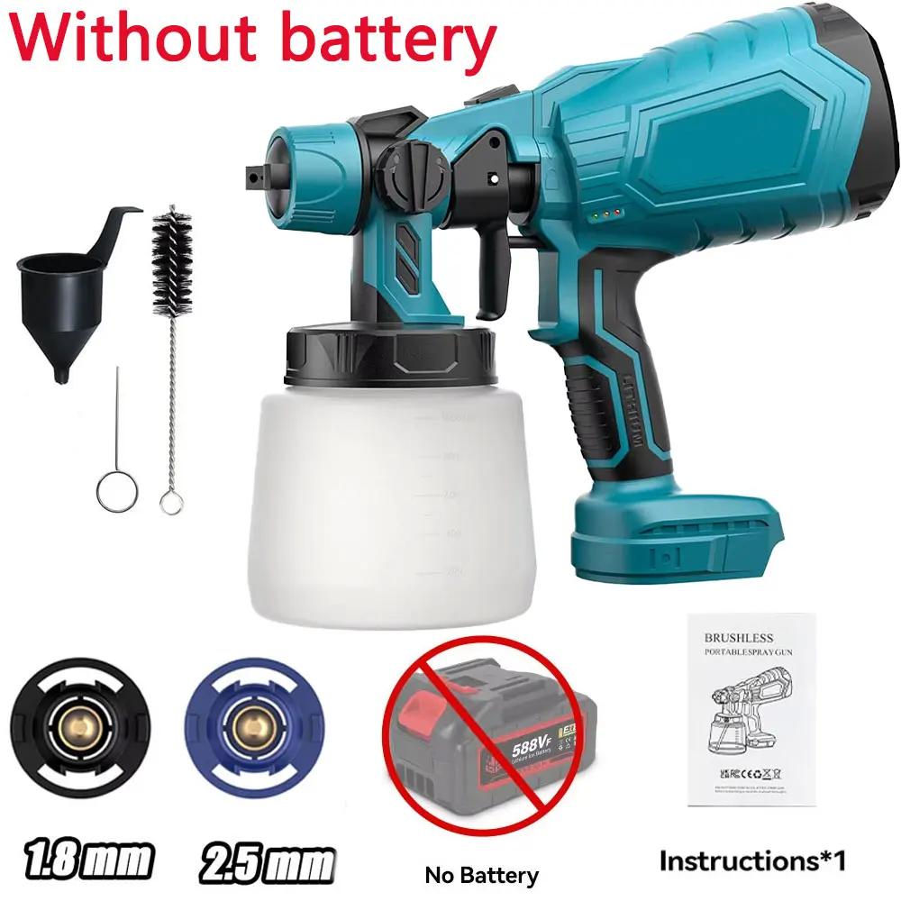 

Cordless Paint Sprayer with 18V Battery for Fences Furniture Cabinets Walls No Battery Included Home Painting Renovation Tools