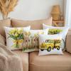 Yellow Tulip Pattern Home Decor Pillowcase Bedroom Living Room Sofa Decoration Polyester Cushion Cover with Zipper