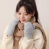 Fleece Knitted Gloves Full Fingers Winter Mittens Soft Plush Mittens  Skiing