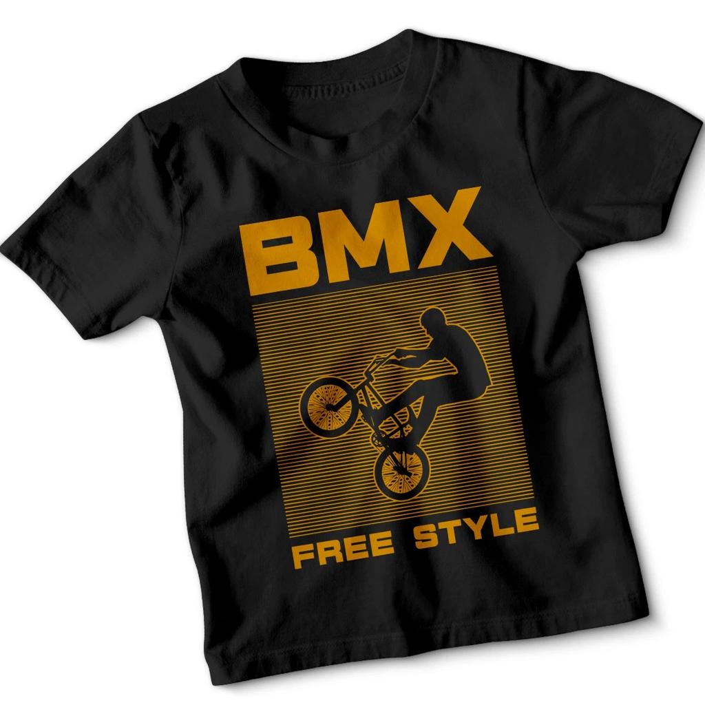 Bmx Free Style Cycling Kids Boys Baby Children T-shirt Boys Girls Action Sport Tee