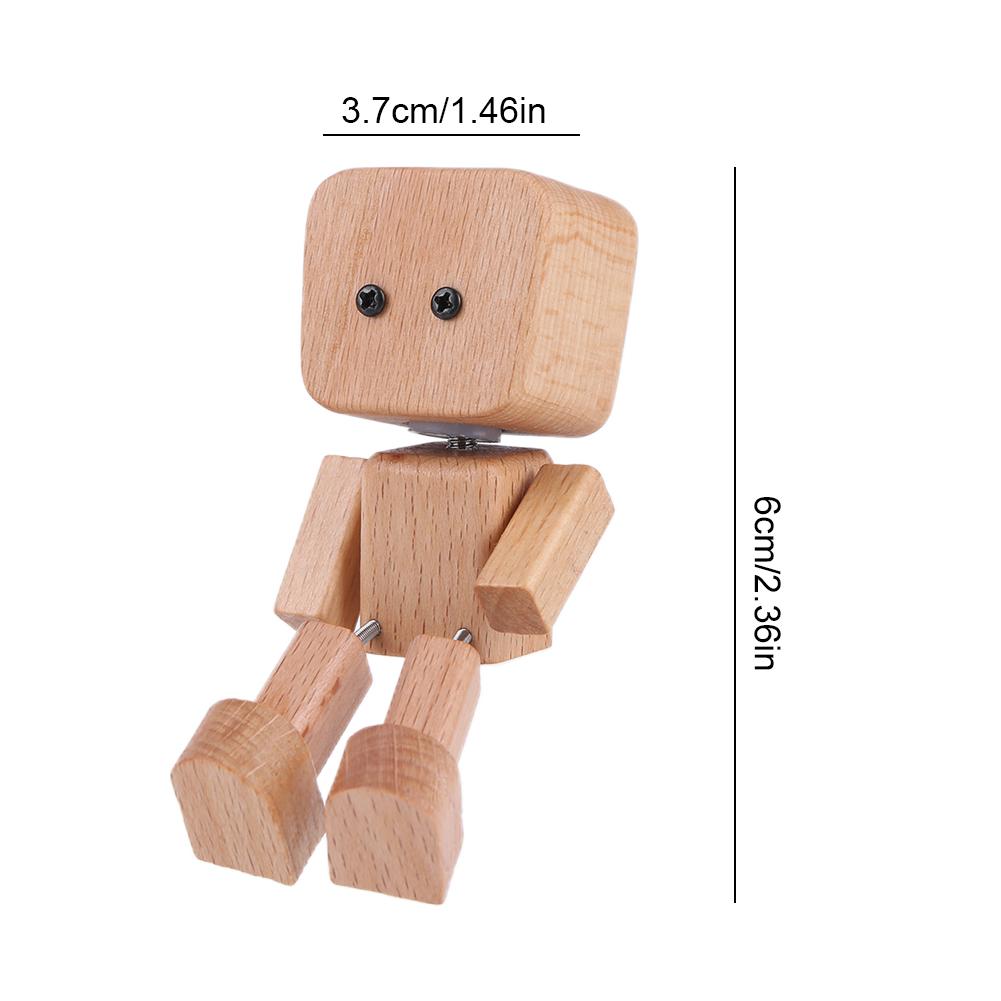 Třesoucí se dřevěná figurka muže Dekorace do auta s klipem Třesoucí se nohy Dřevěná panenka Robot s houpajícíma se nohama Figurka Auto Dřevěné ozdoby