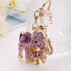Cartoon animal elephant keychain, cute, diamond studded, little elephant, diamond studded bag pendant