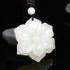 Afghan White  Lotus Pendant Antique Engraving Temperament Elegant Lady Lucky Flower Pendant Necklace Gift