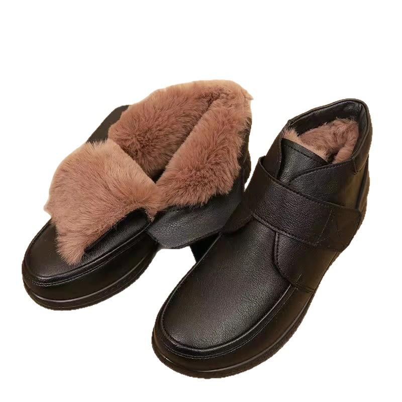 Thick-soled heightening velvet warm snow boots winter new versatile fashion middle-aged mother short boots