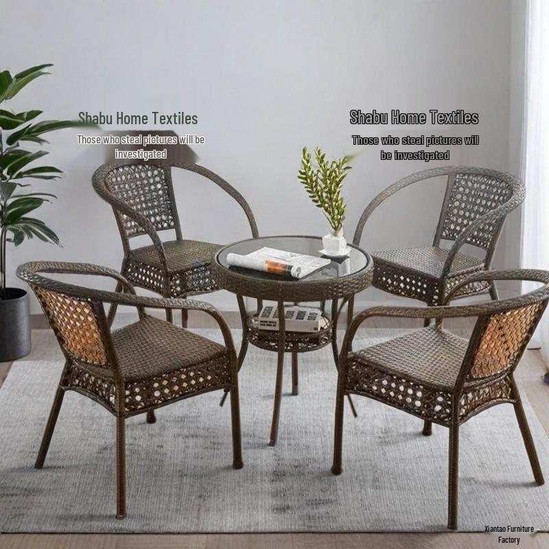 Eleganter Handgewebter Wasserdichter Rattanstuhl - Verdicktes, Hochwertiges Design für Zuhause