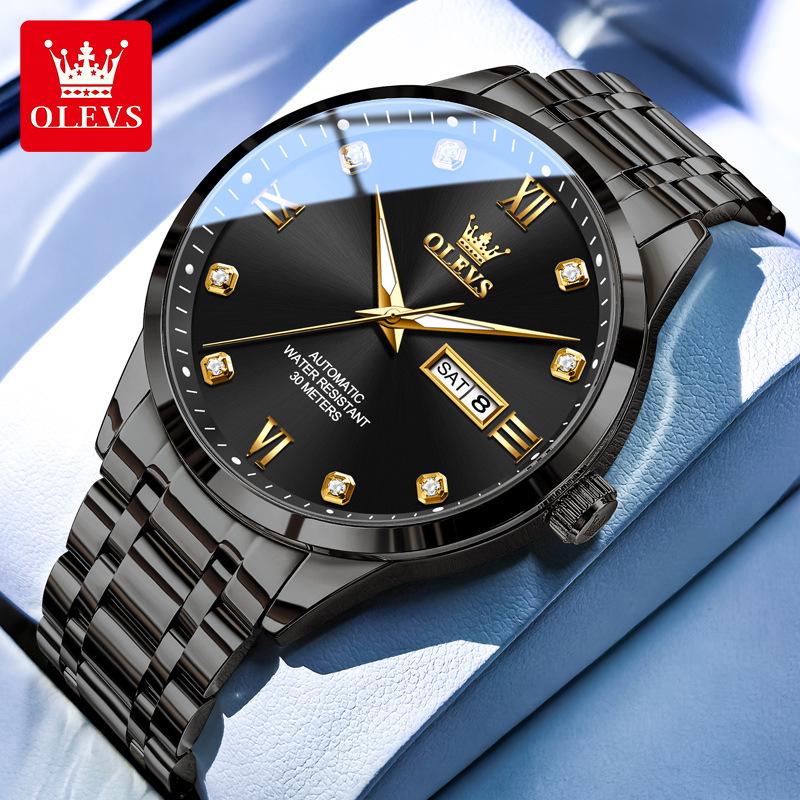 

Oulishi Men s Mechanical Watch - Hot-Selling Double Calendar Business Wristwatch