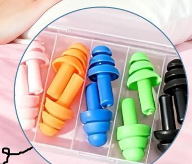 

Swimming earplugs, noise insulation earplugs, noise reduction earplugs One size синий