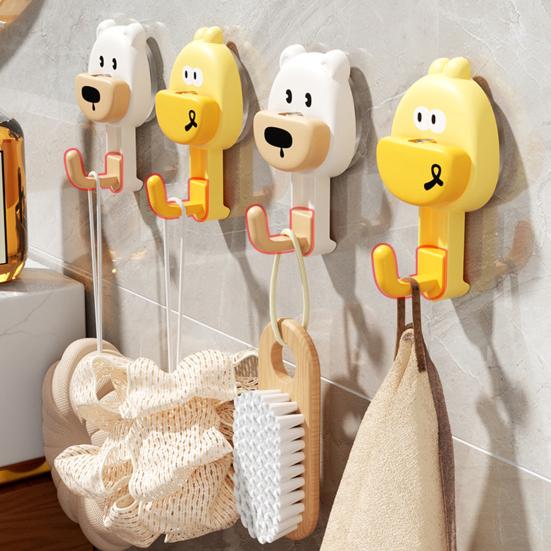 Suction Cup Hook Cartoon Animal Waterproof Bathroom Hook Removable Wall Hook for Bathroom Towels Kitchen Utensils