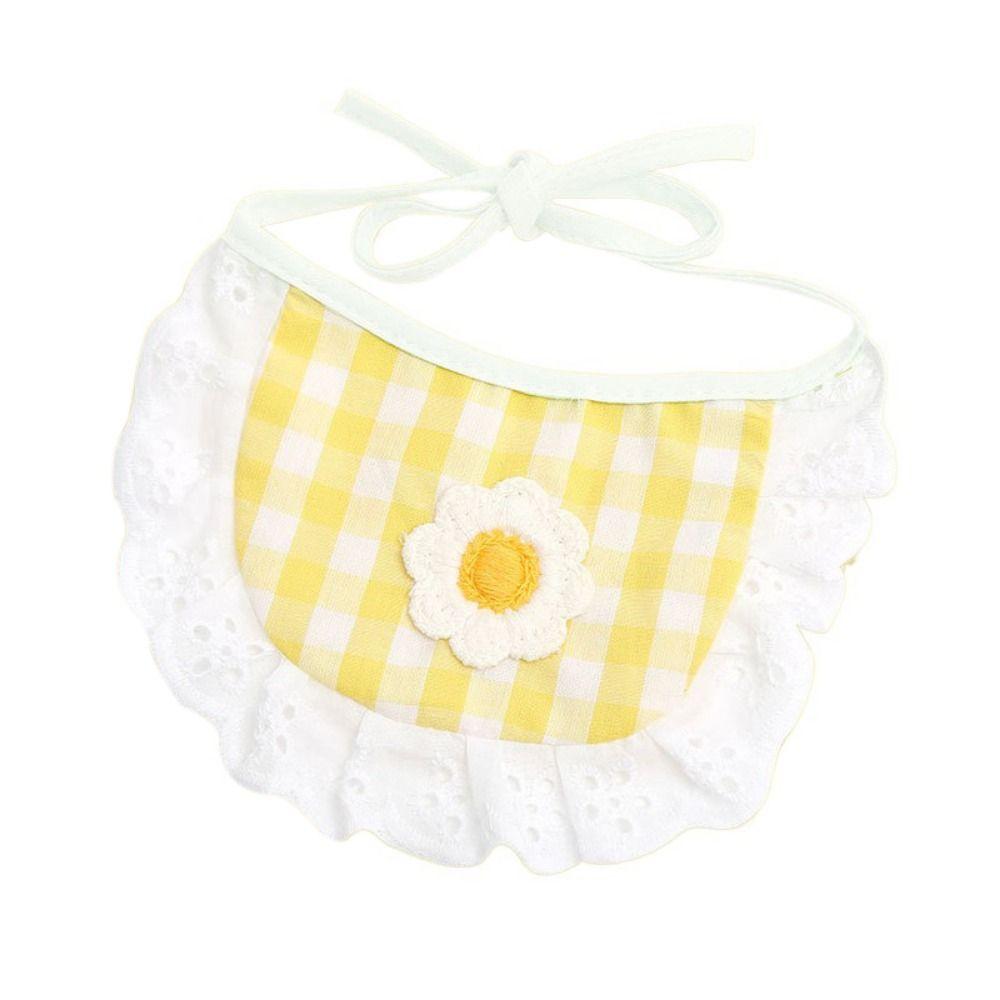 

Soft Dog Flower Saliva Towel Adjustable Plaid Cat Scarf Sunflower Pet Neckerchief Photograph жёлтый
