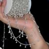 10m Rhinestone Chain White Blue Purple Pink Red Rhinestone Tassel Metal Chain DIY Clothing Bag Decor Jewelry Making Accessories