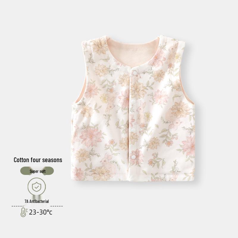 Newborn Sleeveless Cotton Baby Vest - Four Seasons Inner & Outer Wear 80
