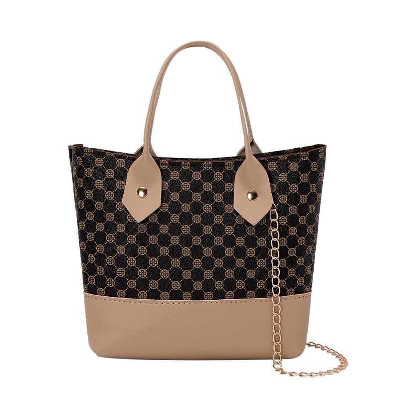 Retro fashion printed handbag single shoulder diagonal span chain large capacity women's bag
