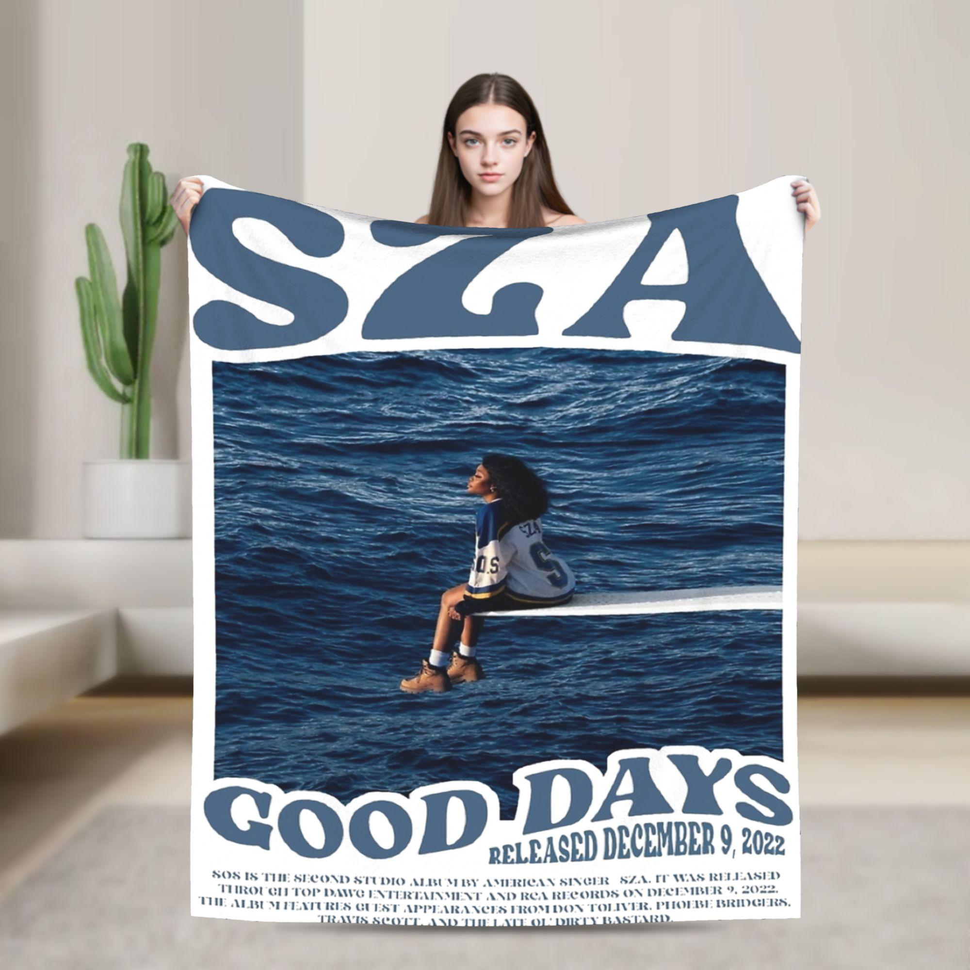 SOS SZA Rapper Knitted Blanket 90s Music Fleece Throw Blanket Bedroom Sofa Decoration Lightweight Bedspread 75cmx90cm