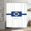 Bílá & Modrá Sprchový závěs Hamburger Sv – Geometrický design, Polyesterová tkanina s kroužky, Pratelné v pračce, Dekorace koupelny