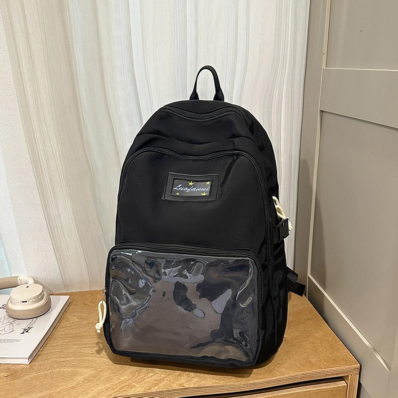 Farbblock Studenten Schultasche Damen Rucksack mit großer Kapazität