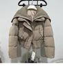 New down jacket women's short high waist large lapel collar fashionable white duck down winter warm jacket
