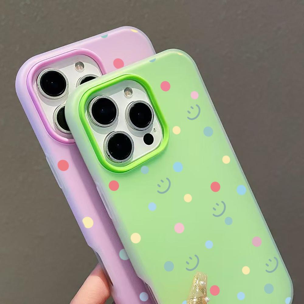 Colorful Polka Dot and Smiley Face Case Phone Case For iPhone 17 16 15 14 13 12 11 Pro Max Air XS XR X 7 8 Plus Shockproof Cover
