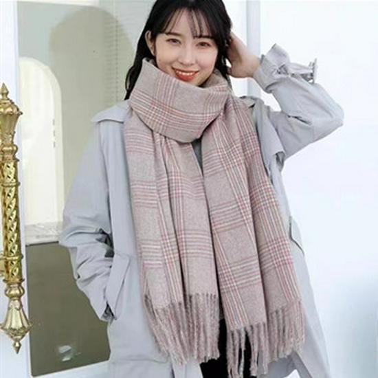 Women's Imitation Cashmere Scarf - Autumn/Winter British Plaid, Thick, Warm, Fashionable Shawl