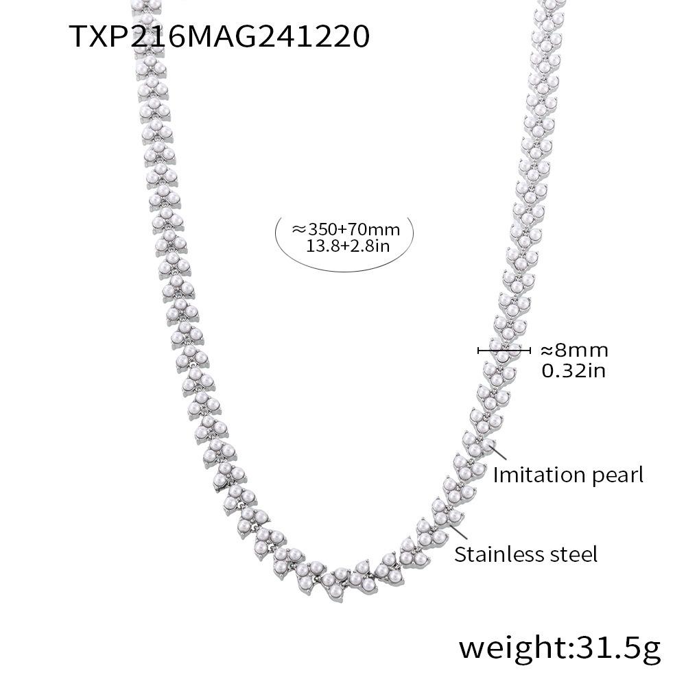 Exquisite Qiong Yao Shell Pearl Necklace: Handmade 18k Gold-Plated Stainless Steel