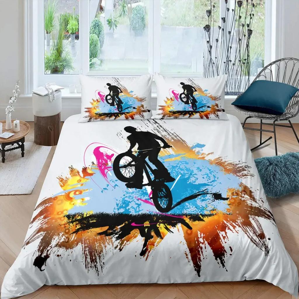 Bicycle A Bike Sketch Artwork Comfortable Duvet Quilt Cover Pillowcase Bedding Set Children Bedroom Decoration Home Textile