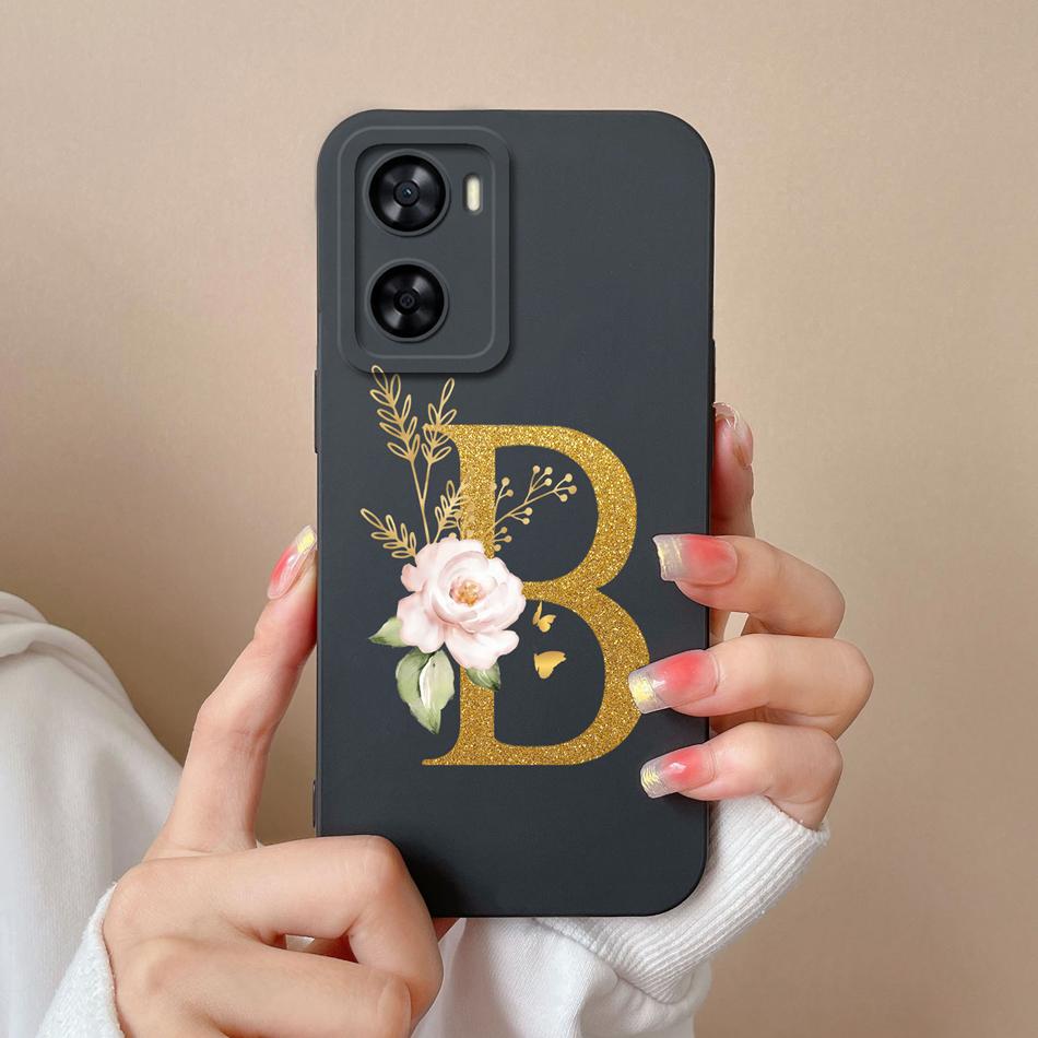Elegant Case For One Plus Nord N20 SE N300 Gold Letter Soft Liquid Silicone Couple Phone Covers For 1+ Nord N20SE N 300 Bumper