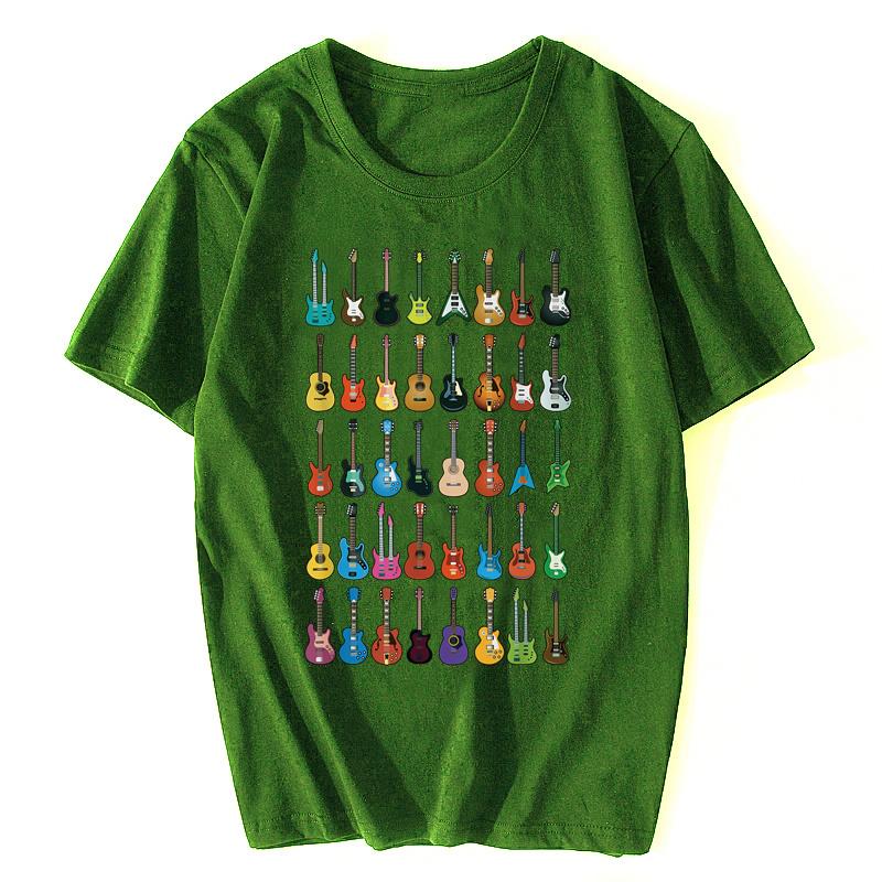 Love Guitar T-shirt Men Different Guitars T Shirt Music Lover Funny Tshirt Swag Clothing Custom Summer Coolest Black Streetwear
