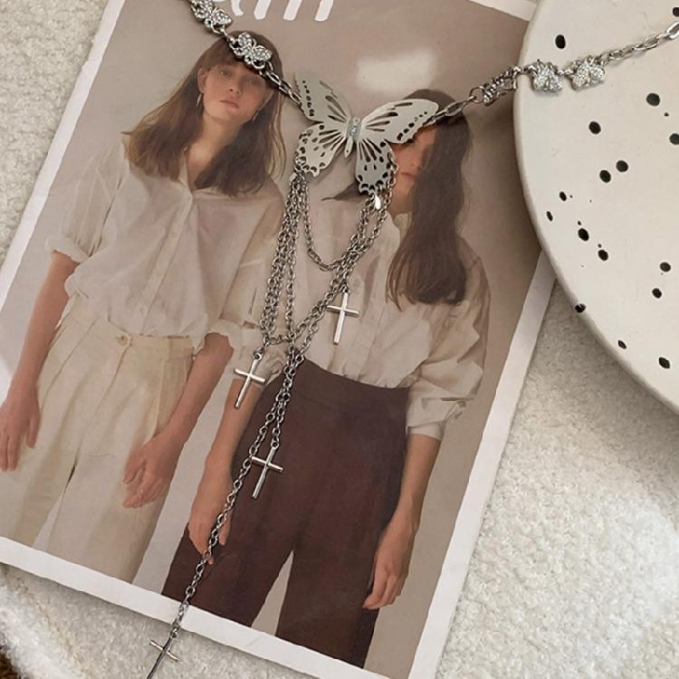 2000s Butterfly Waist Chain for Lady Adjustable Chain Belt Metallic Waist Chain Body Chain Skirt Chain Belt Waist Jewelry