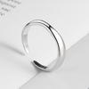 Foxanry Minimalist Wedding Ring for Women Couples Creative Geometric Smooth anillos Jewelry Gift Size 17.3mm Adjustable