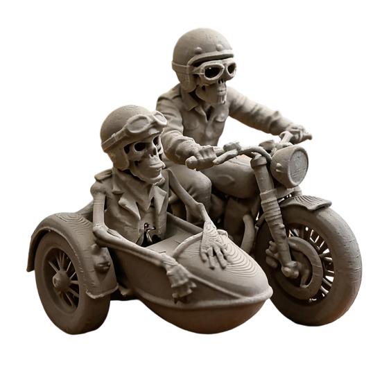 3D Printed Sitting Skeleton Statue Halloween Indoor Decor Figurines Mini Skull Figurine Home