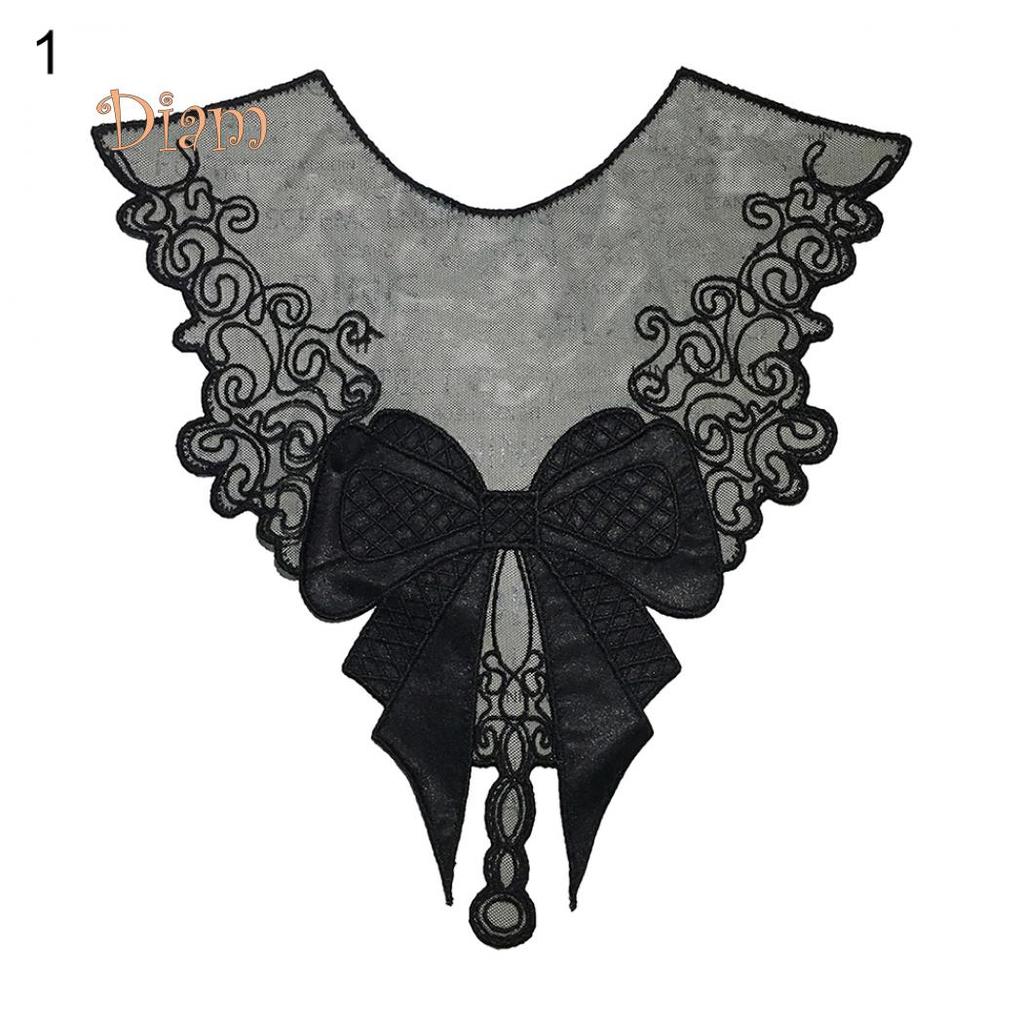 Diamin Neckline Collar Bowknot Sewing Applique Clothes Dress Decor