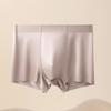 Men Boxer Underwear Elastic Mid-Waist Breathable Slim Fit Shorts Briefs Pure Color U-Convex Design Smooth Fabric Panties Daily Wear